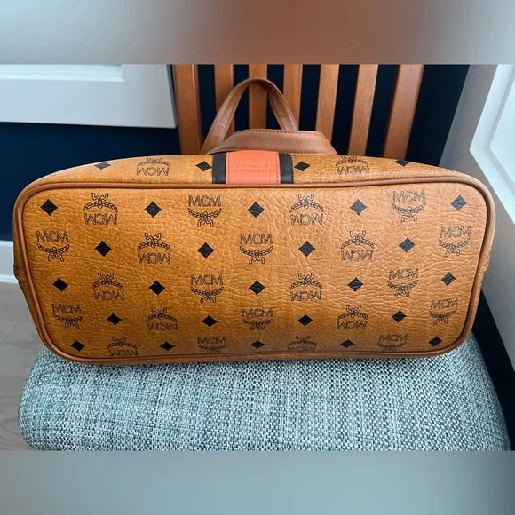 MCM Cognac and Orange Visetos Tote - Picture 15 of 15